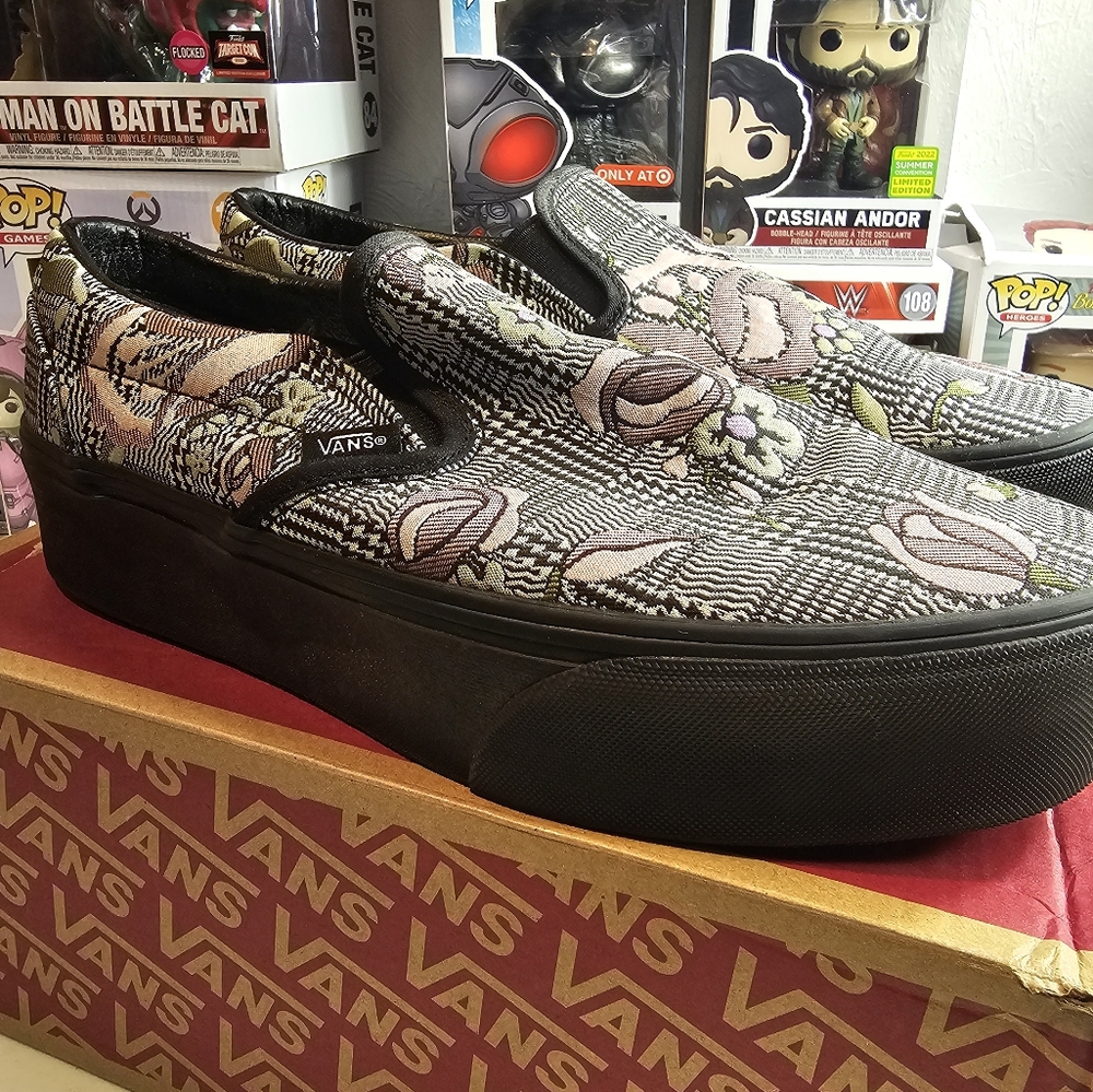 Vans Black and Gray Patterned Women's Sneakers